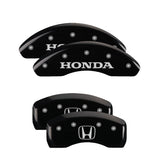 MGP 4 Caliper Covers Engraved Front Honda Engraved Rear H Logo Black finish silver ch - 20218SHOHBK