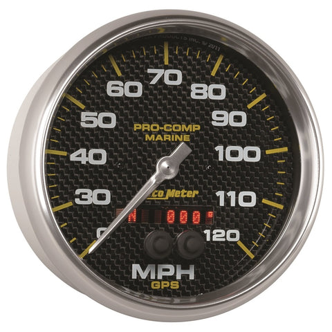 Autometer Marine Carbon Fiber 5in 120mph GPS Speedometer - 200646-40