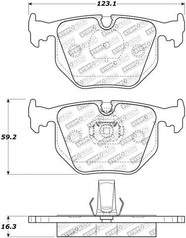 StopTech Street Touring 04-10 BMW 528i/530xi/535i xDrive Rear Brake Pads - 308.06831