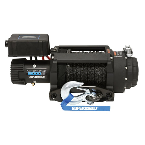 Superwinch 18000 LBS 12V DC 33/64in x 79 ft Synthetic Rope Tiger Shark 18000SR Winch - 1518001