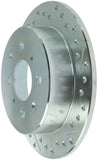 StopTech Select Sport 92-00 Honda Civic Drilled/Slotted Vented 1-Piece Rear Driver Side Brake Rotor - 227.40017L