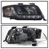 Spyder Audi A6 02-04 Projector Headlights Halogen Model Only - DRL Black PRO-YD-ADA601-DRL-BK - 5008657