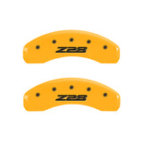 MGP 4 Caliper Covers Engraved Front Gen 5/Camaro Engraved Rear Gen 5/Z28 Yellow finish black ch - 14036SZ85YL