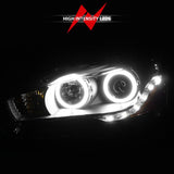 ANZO 2008-2015 Mitsubishi Lancer Projector Headlights w/ Halo Black (CCFL) - 121428