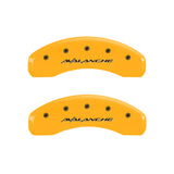 MGP 4 Caliper Covers Engraved Front & Rear Avalanche Yellow finish black ch - 14004SAVLYL