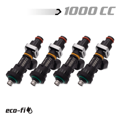 BLOX Racing Eco-Fi Street Injectors 1000cc/min w/1in Adapter Honda B/D/H Series (Set of 4) - BXEF-04914.11.B-1000-4