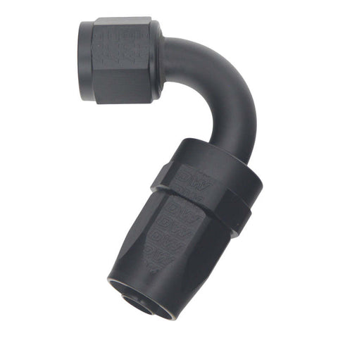 DeatschWerks 8 AN Female Flare Swivel 120-Degree Hose End CPE - Anodized Matte Black - 6-02-0823-B