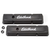 Edelbrock Valve Cover Signature Series Chevrolet 1959-1986 262-400 CI V8 Low Black - 4443