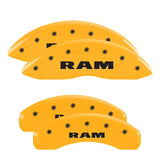 MGP 4 Caliper Covers Engraved Front & Rear Ram Yellow Finish Black Char 2007 Dodge Durango - 12043SRAMYL