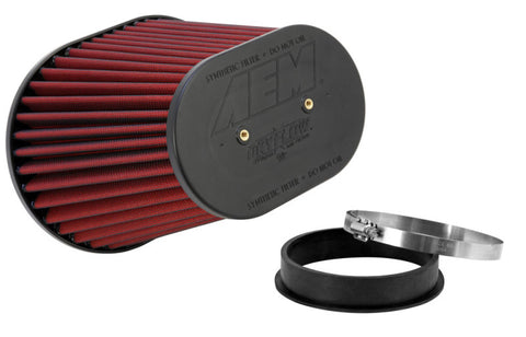 AEM Dryflow Air Filter-Oval Tapered 8in x 10.5in O/S Base / 5in x 7.75in O/S Top / 8in Height - 21-2258DK