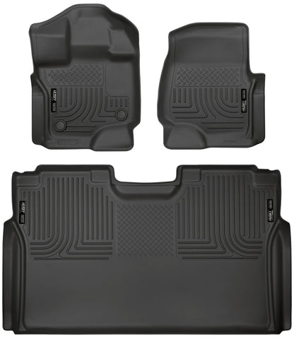 Husky Liners 15-23 Ford F-150 SuperCrew Weatherbeater Black Front & 2nd Seat Floor Liners - 94041