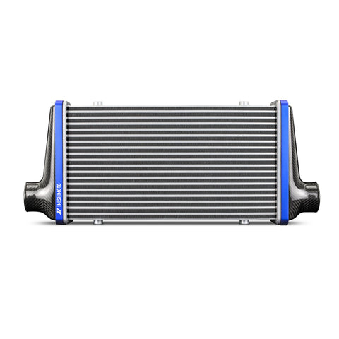 Mishimoto Universal Carbon Fiber Intercooler - Matte Tanks - 450mm Silver Core - C-Flow - BK V-Band - MMINT-UCF-M4S-C-BK