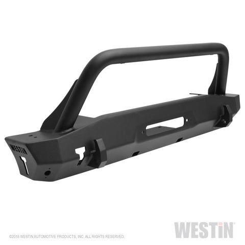 Westin 18-22 Jeep Wrangler JL / 20-22 Gladiator WJ2 Stubby Front Bumper w/Bull Bar - Tex. Blk - 59-80075