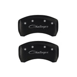 MGP 4 Caliper Covers Engraved Front & Rear Cursive/Challenger Red finish silver ch - 12001SCLSRD