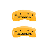 MGP 4 Caliper Covers Engraved Front & Rear Honda Yellow Finish Black Char 2004 Honda Accord - 20196SHONYL