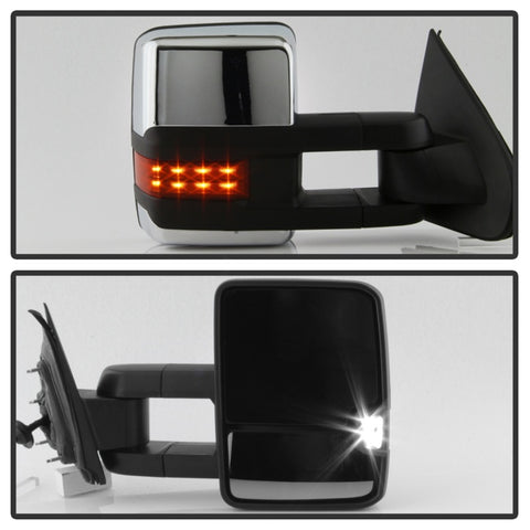 xTune Chevy Silverado 14-16 Heated Amber LED Signal Mirror Chrome MIR-CSIL14S-G3C-PWH-AM-SET - 9936777