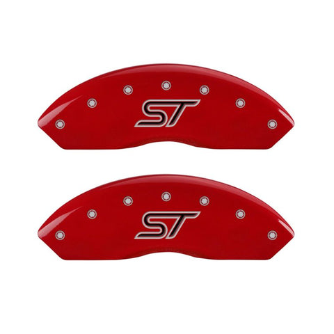 MGP 4 Caliper Covers Engraved Front & Rear ST Red finish silver ch - 10231SSTORD