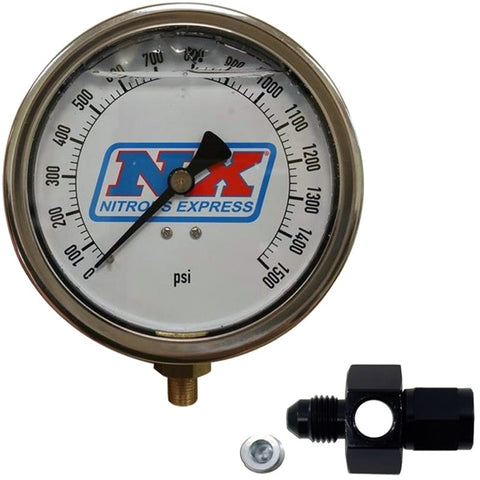 Nitrous Express Nitrous Pressure Gauge 4in-High Accuracy 6AN - 15542