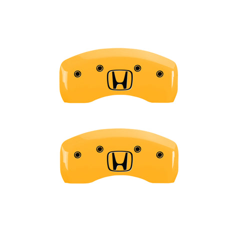 MGP 4 Caliper Covers Engraved Front Honda Engraved Rear H Logo Yellow finish black ch - 20214SHOHYL