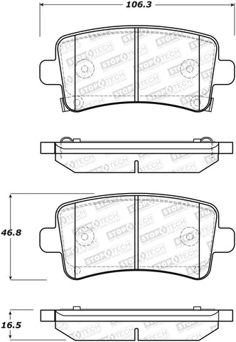 StopTech Street Brake Pads - Rear - 308.14302