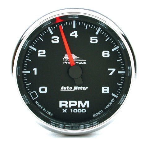 Autometer Pro-Cycle Gauge Tach 2 5/8in 8K Rpm 2&4 Cylinder Black - 19306