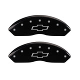 MGP 4 Caliper Covers Engraved Front & Rear Bowtie Black finish silver ch - 14240SBOWBK