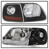 xTune 97-03 Ford F-150 4pc OEM Style Headlights w/Corner - Black (HD-JH-FF15097-L-SET-BK) - 9042638