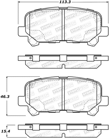 StopTech Street Brake Pads - Rear - 308.15850