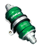 Fuelab 848 In-Line Fuel Filter Standard -6AN In/Out 10 Micron Fabric w/Check Valve - Green - 84801-6