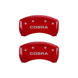 MGP 4 Caliper Covers Engraved Front & Rear Cobra Red finish silver ch - 10197SCOBRD