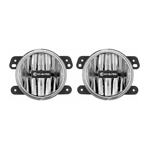 KC HiLiTES 10-18 Jeep JK 4in. Gravity G4 LED Light 10w SAE/ECE Clear Fog Beam (Pair Pack System) - 497