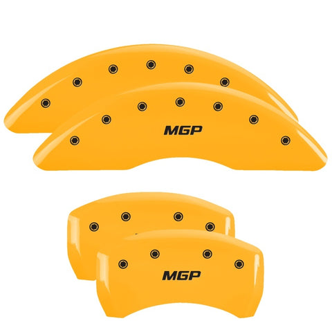 MGP 4 Caliper Covers Engraved Front & Rear MGP Yellow Finish Black Char 2013 Mercedes-Benz SL550 - 23225SMGPYL