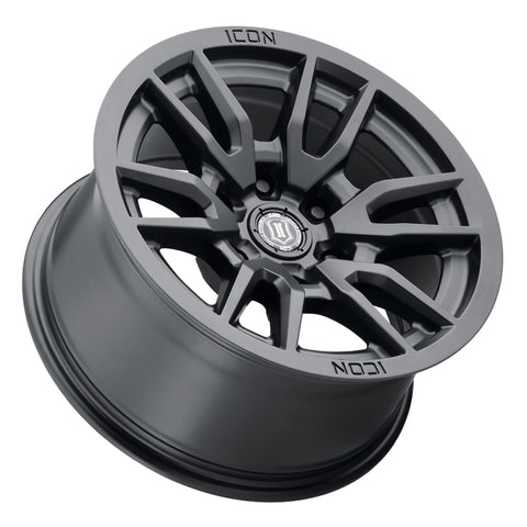 ICON Vector 6 17x8.5 6x5.5 0mm Offset 4.75in BS 106.1mm Bore Satin Black Wheel - 2417858347SB