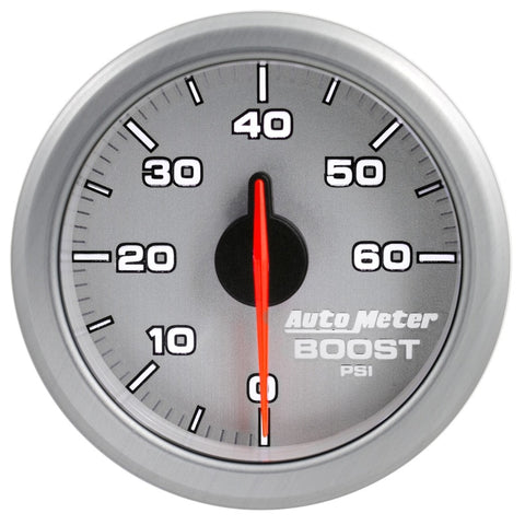 Autometer Airdrive 2-1/6in Boost Gauge 0-60 PSI - Silver - 9160-UL