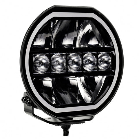 Go Rhino Xplor Blackout Series Maxline LED Hi/Low Beam w/Multi DRL (Surface Mount) 7in. - Blk - 751080711CRS