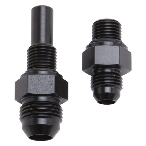 Russell Performance -6 AN to 4L80 Transmission Ports Adapter Fittings (Qty 2) - Black Zinc - 641390