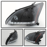 Spyder Lexus RX330 2004-2006 Projector Headlights Halogen Model- DRL LED Blk PRO-YD-LRX35004-DRL-BK - 5076779