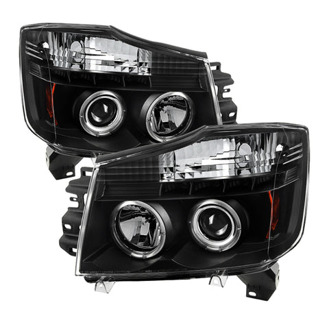 Spyder Nissan Titan 04-14/Armada 04-07 Projector Headlights LED Halo LED Blk PRO-YD-NTI04-HL-BK - 5011572