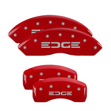 MGP 4 Caliper Covers Engraved Front & Rear Edge Red finish silver ch - 10042SEDGRD