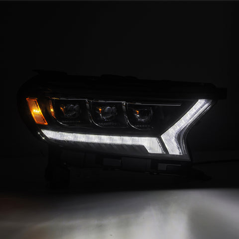 AlphaRex 19-21 Ford Ranger NOVA LED Proj Headlights Plank Style Black w/Activ Light/Seq Signal/DRL - 880124