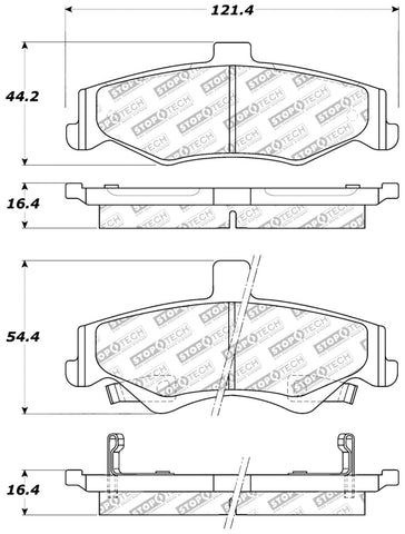 StopTech Street Select Brake Pads - Rear - 305.07500