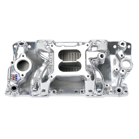 Edelbrock Polished S/B Chevy RPM Air-Gap Manifold - 75011