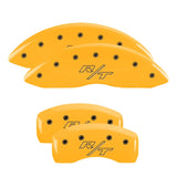 MGP 4 Caliper Covers Engraved Front & Rear MGP Yellow Finish Black Char 2001 Chevrolet Corvette - 13007SMGPYL