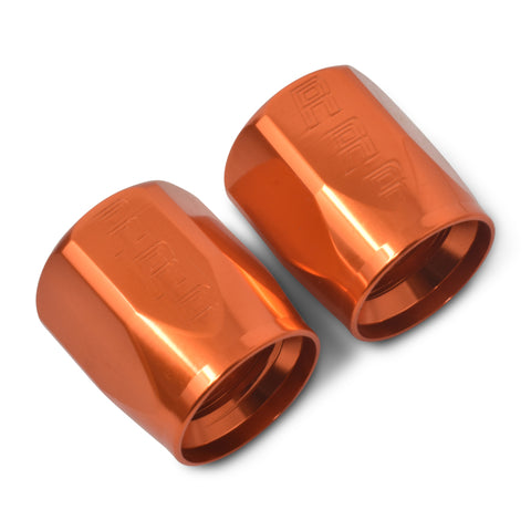 Russell Performance 2-Piece -6 AN Anodized Full Flow Swivel Hose End Sockets (Qty 2) - Orange - 615524