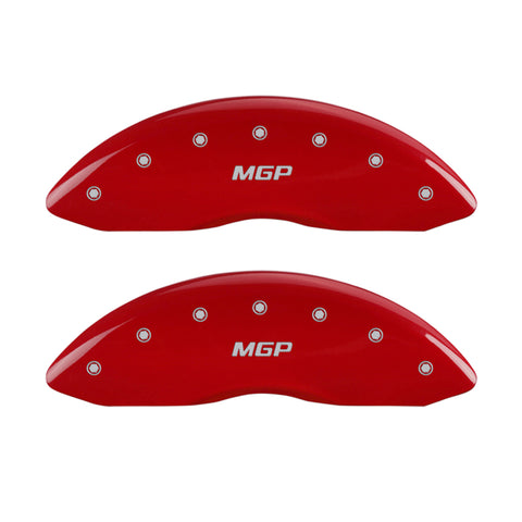 MGP 4 Caliper Covers Engraved Front & Rear MGP Red finish silver ch - 14231SMGPRD