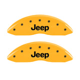 MGP Front set 2 Caliper Covers Engraved Front JEEP Yellow finish black ch - 42011FJEPYL