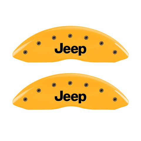 MGP Front set 2 Caliper Covers Engraved Front JEEP Yellow finish black ch - 42011FJEPYL