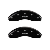 MGP Front set 2 Caliper Covers Engraved Front MGP Black finish silver ch - 11196FMGPBK