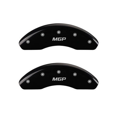 MGP Front set 2 Caliper Covers Engraved Front MGP Black finish silver ch - 11196FMGPBK