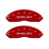 MGP 4 Caliper Covers Engraved Front Shelby Engraved Rear Tiffany Snake Red finish silver ch - 10198SSBYRD